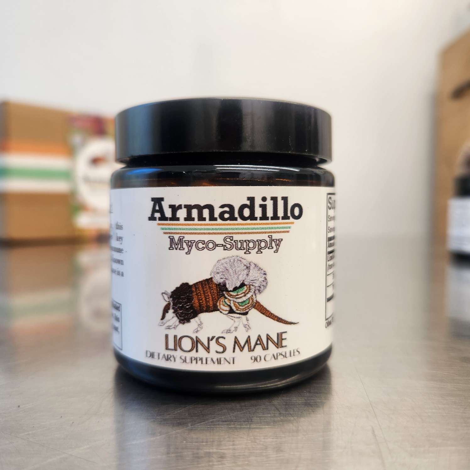 Lion’s Mane 1:1 fruiting-body extract capsules — 90 count — Armadillo Myco Supply
